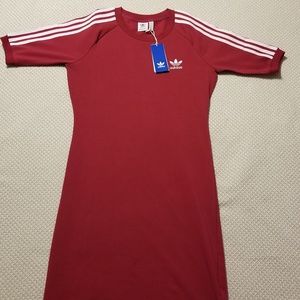 Adidas Women's 3 Stripes Ruby/Red Dress NWT